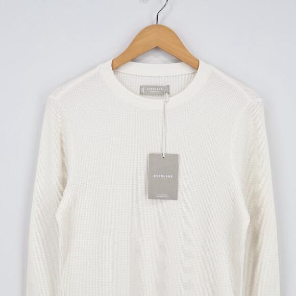 Everlane Men's Waffle Long Sleeve Crewneck Tee Bone Size Small NWT - Picture 3 of 8
